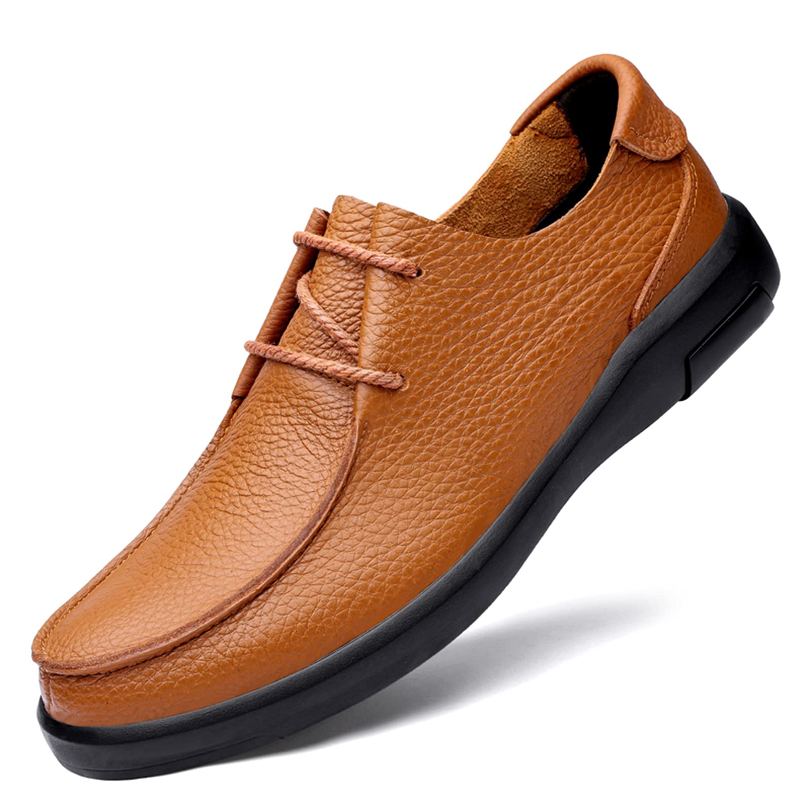 Zapatos de vestir para hombre, mocasines de piel auténtica, cómodos, informales, de negocios, zapatos planos