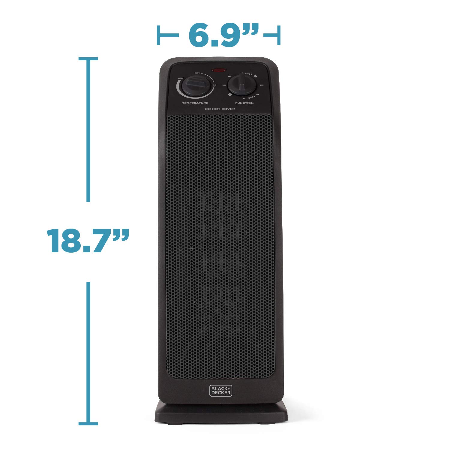 Calentador de espacio con termostato ajustable, calentador de torre de cerámica, calentador portátil y ventilador de torre con 3 ajustes, calentador eléctrico oscilante para habitaciones 7