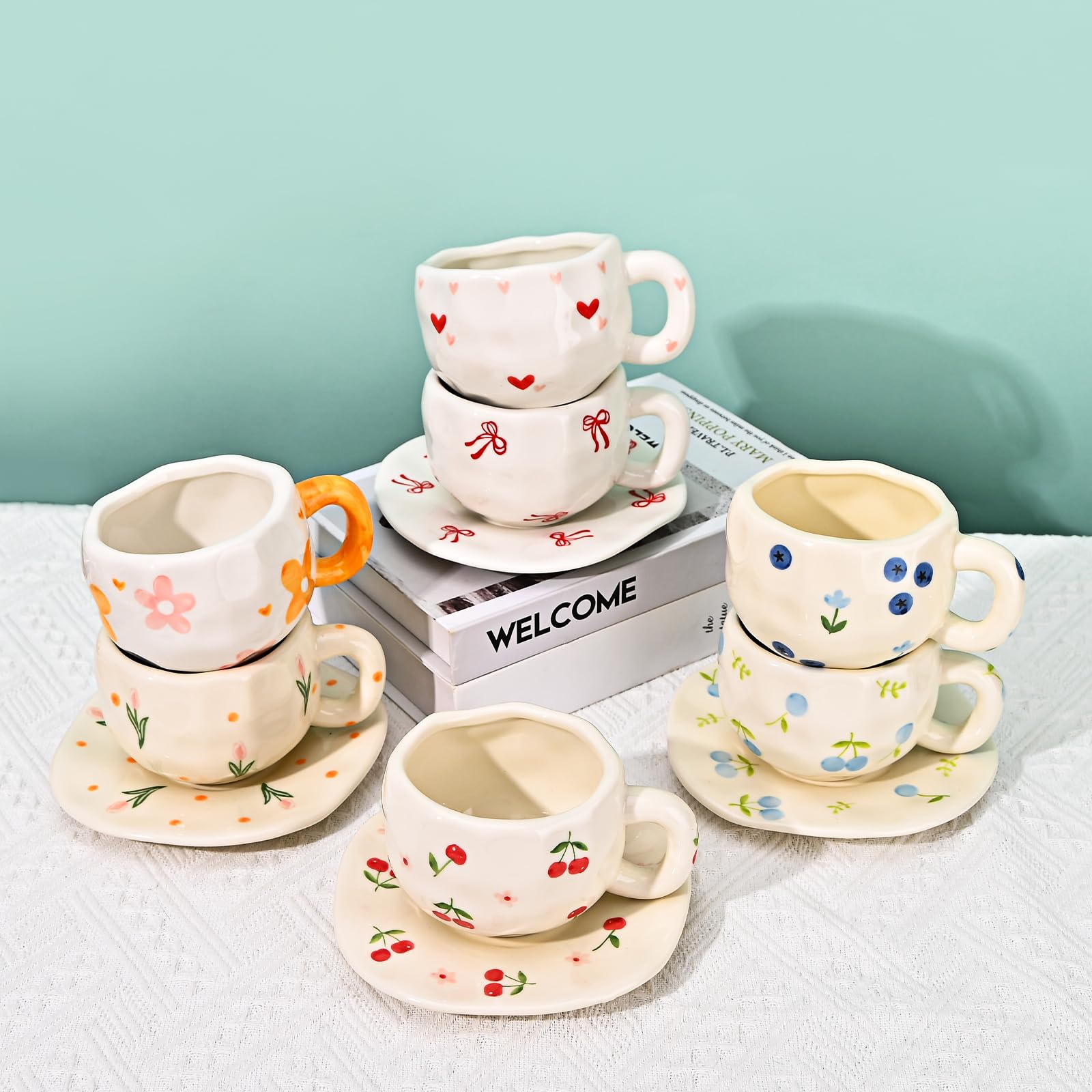 Koythin Ceramic Coffee Mug with Saucer Set - Image 4