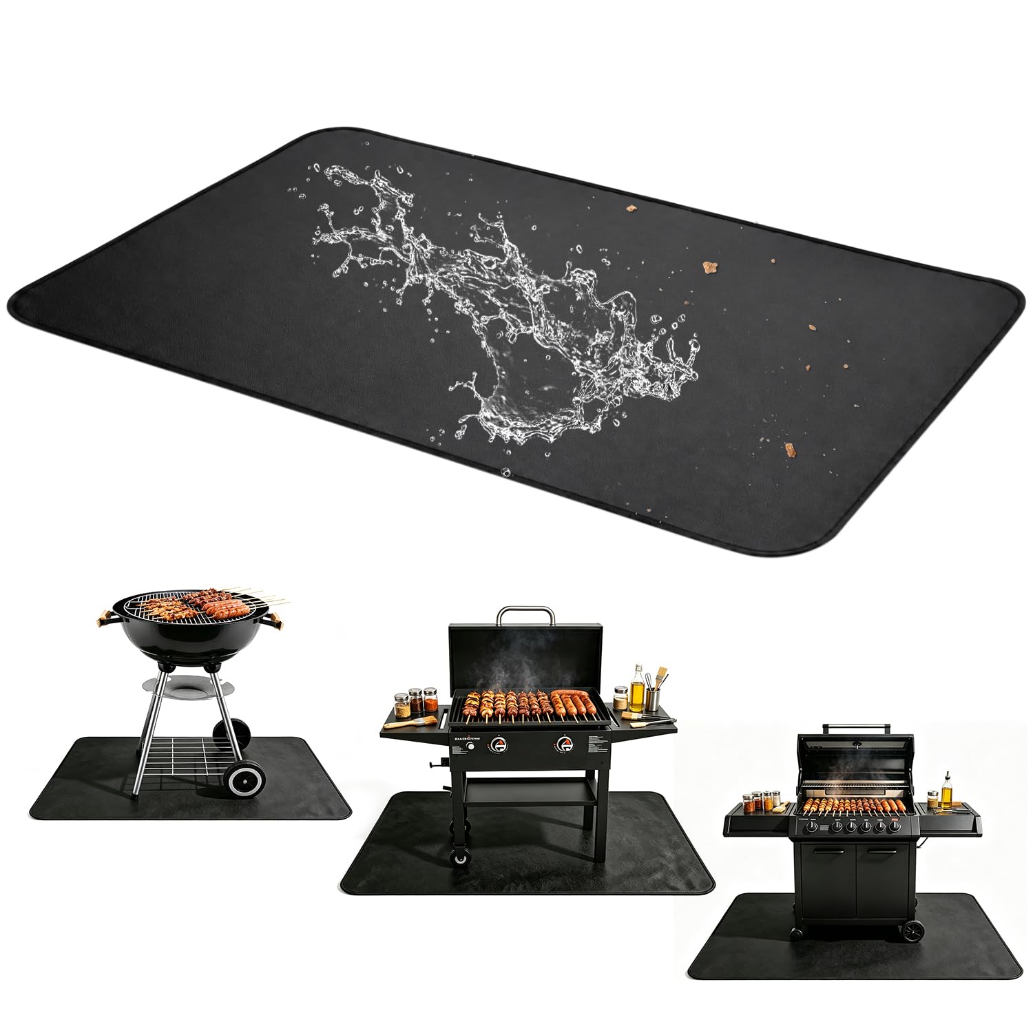 Yesker Tapis de Barbecue 122 x 76,2 cm pour Barbecue extérieur, Patio et