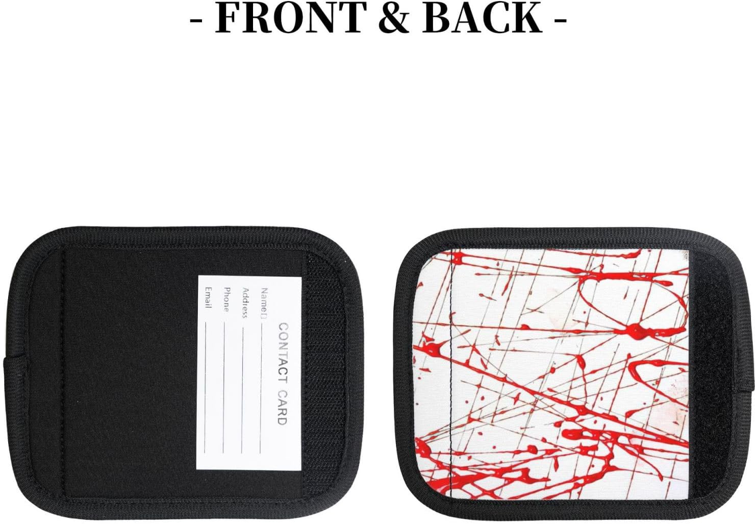 Red Paint Art Print Luggage Handle Wraps Luggage Identifiers Soft Neoprene Luggage Handle Wraps for Suitcase Trolley Handle Grip Cover 2 Pack Luggage Tags