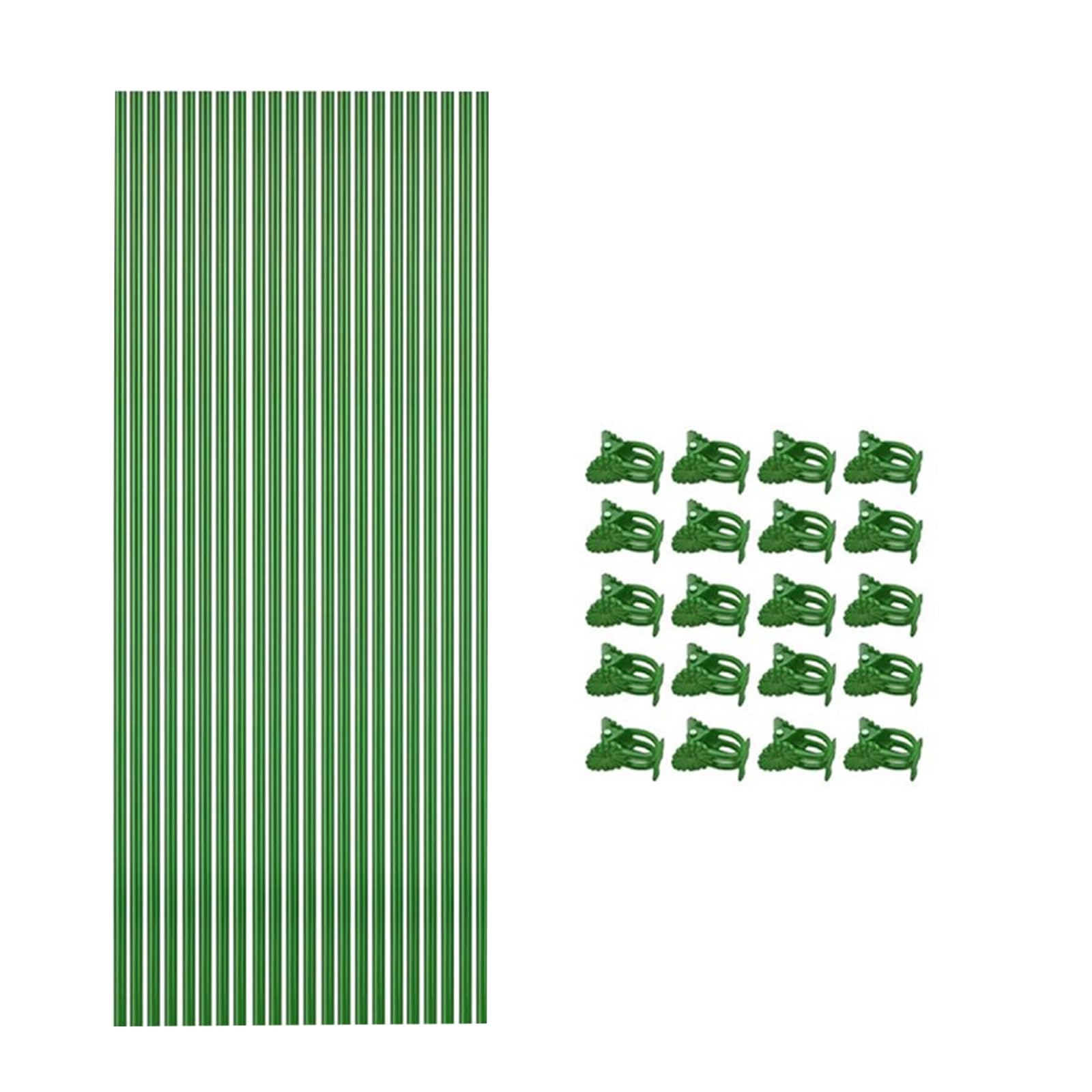 YROHGKPN 22Pcs Flexible Plant Bracket with 22 Green Clip Bendable Garden Stakes for Outdoor Growth Stabilizers for Climbing