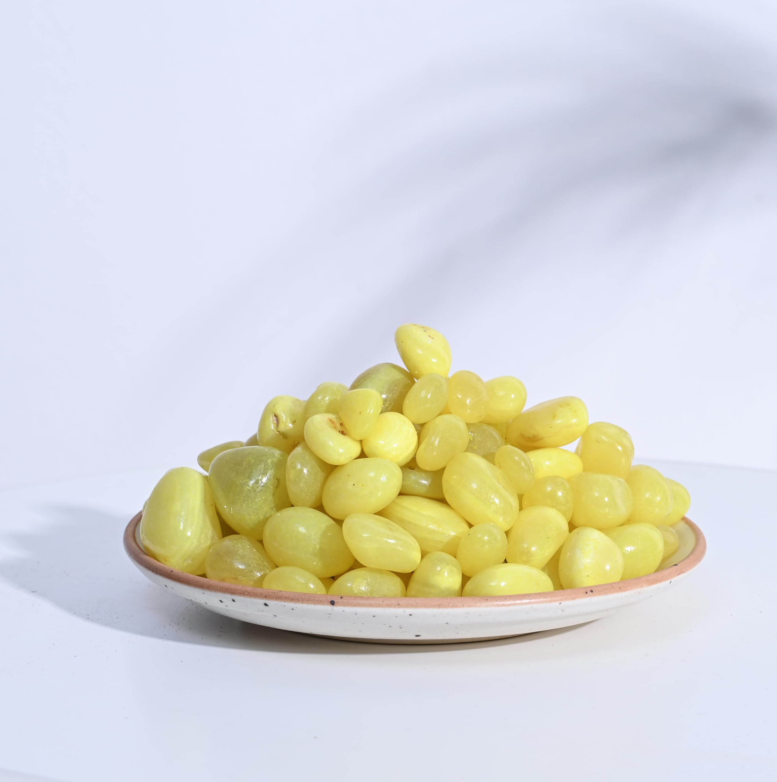 Yellow Polished Pebbles - Garden Decor & Plant Pots -5 Yellow Polished Pebbles - Garden Decor & Plant Pots -5