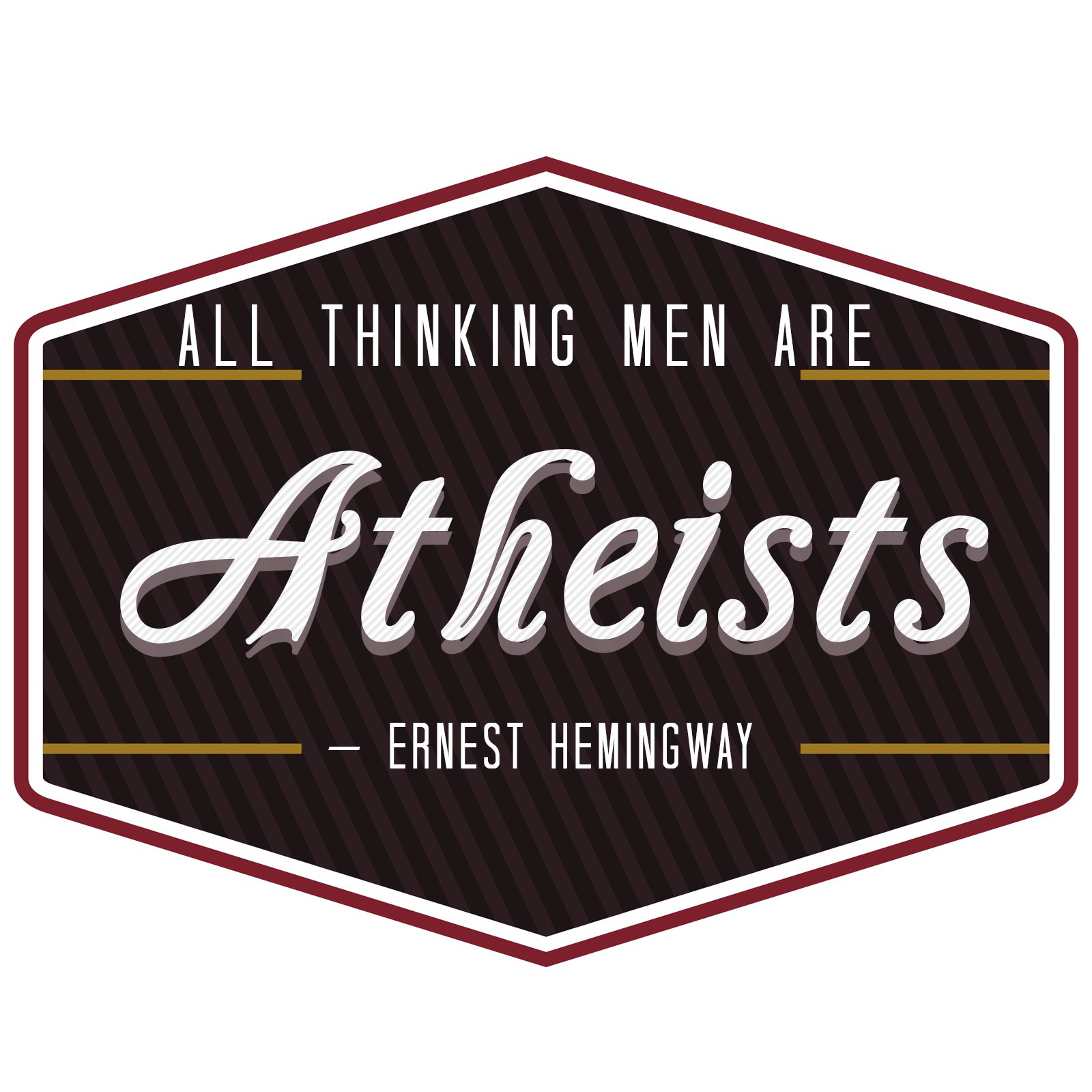 Sticker All Thinking Men are Atheists EvolveFISH autocollant voiture philosophique