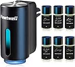 Featwell Car Air Freshener, Three Adjustable Modes Intelligent Car Aroma Diffuser, Rechargeable Car Aroma Diffuser, Black
