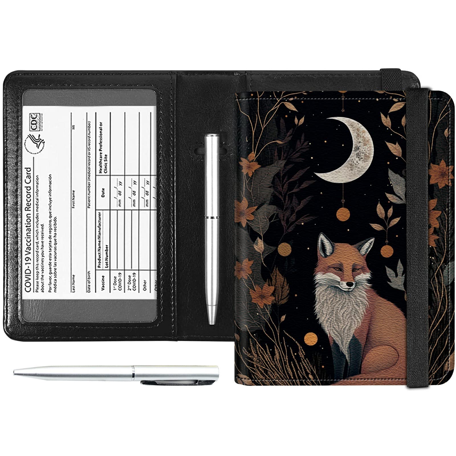 Passport and Vaccine Card Holder Combo, PU Leather RFID Blocking Passport Holder Cover Case for Women, Travel Passport Wallet Leather Case with