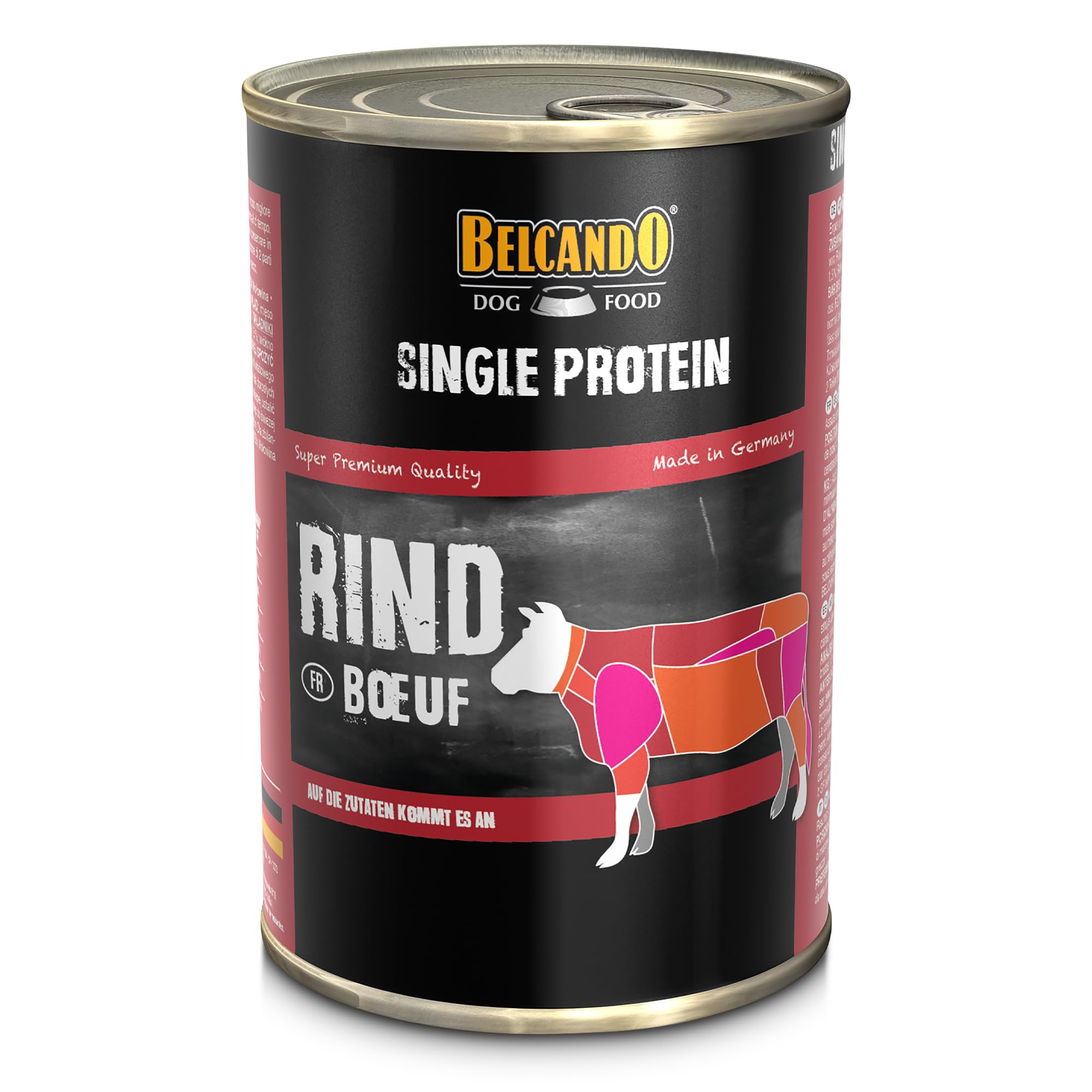 BELCANDO Single Protein Boîte [6x400g Bœuf] | Nourriture Humide monoprotéique pour Chiens | Nourriture Humide monoprotéique