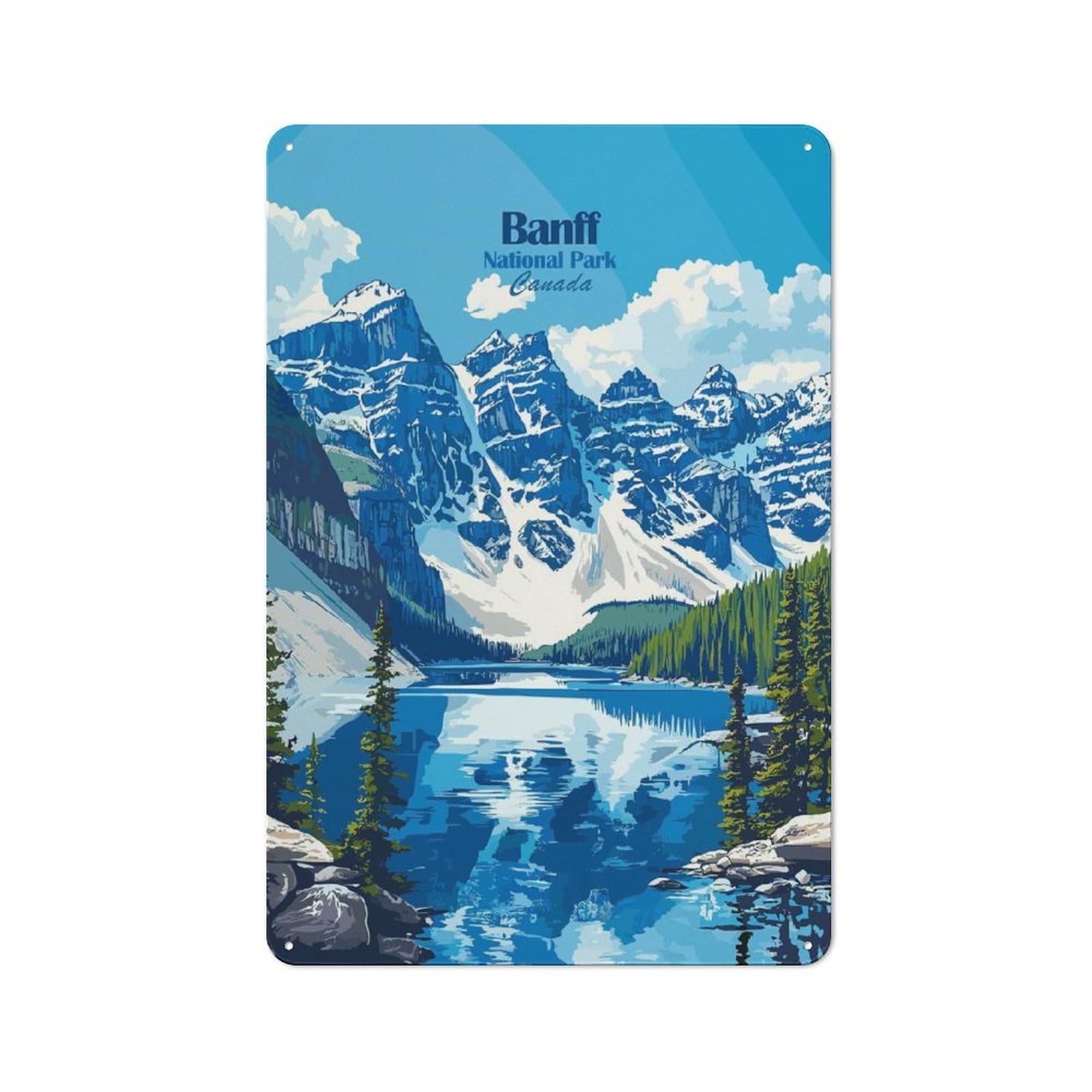 Junmoney Style-8 Rustic Banff National Park Poster Tin Wall Plaque 30X20cm, Rustic Kitchen Decor For Cottage, Kitchen, Hallway Or Breakfast Nook