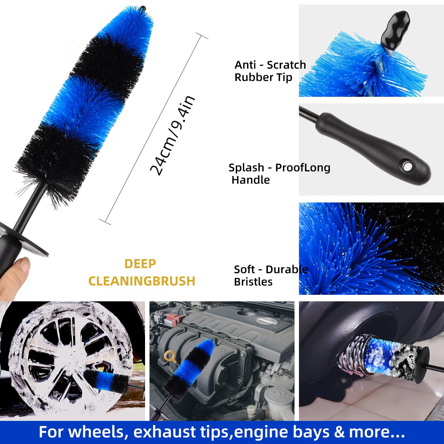 Kit de limpieza de coche de 14 piezas, productos de lavado de automóviles de primera calidad con juego de limpieza de vidrio especializado, kit de lavado de coche interior y exterior, cepillo