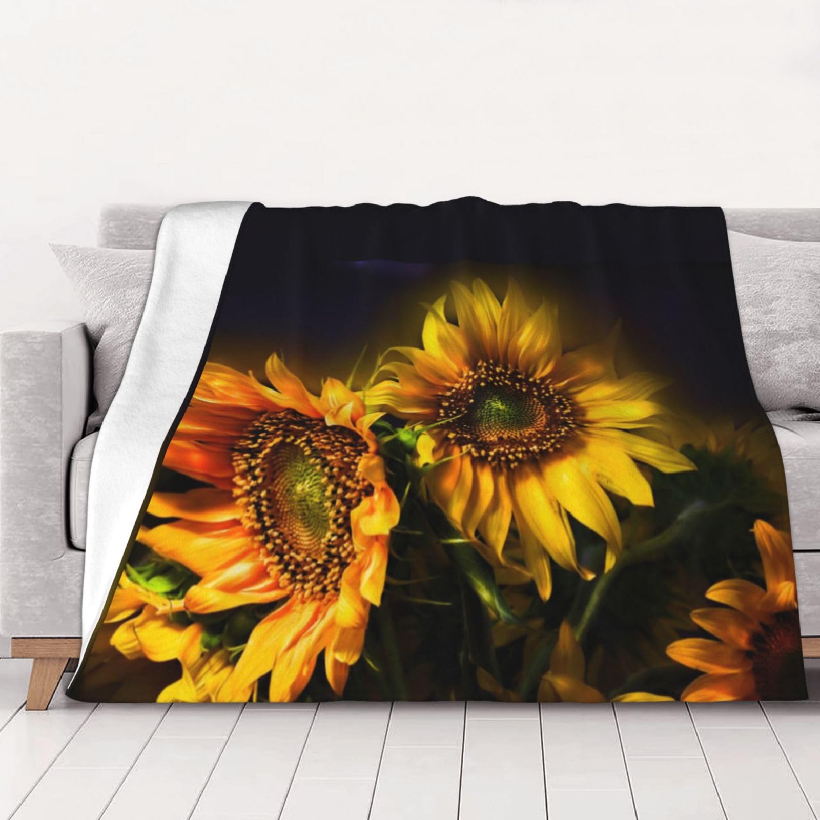 Couverture en flanelle de tournesols 280g pour oublier le froid et retrouver le moral