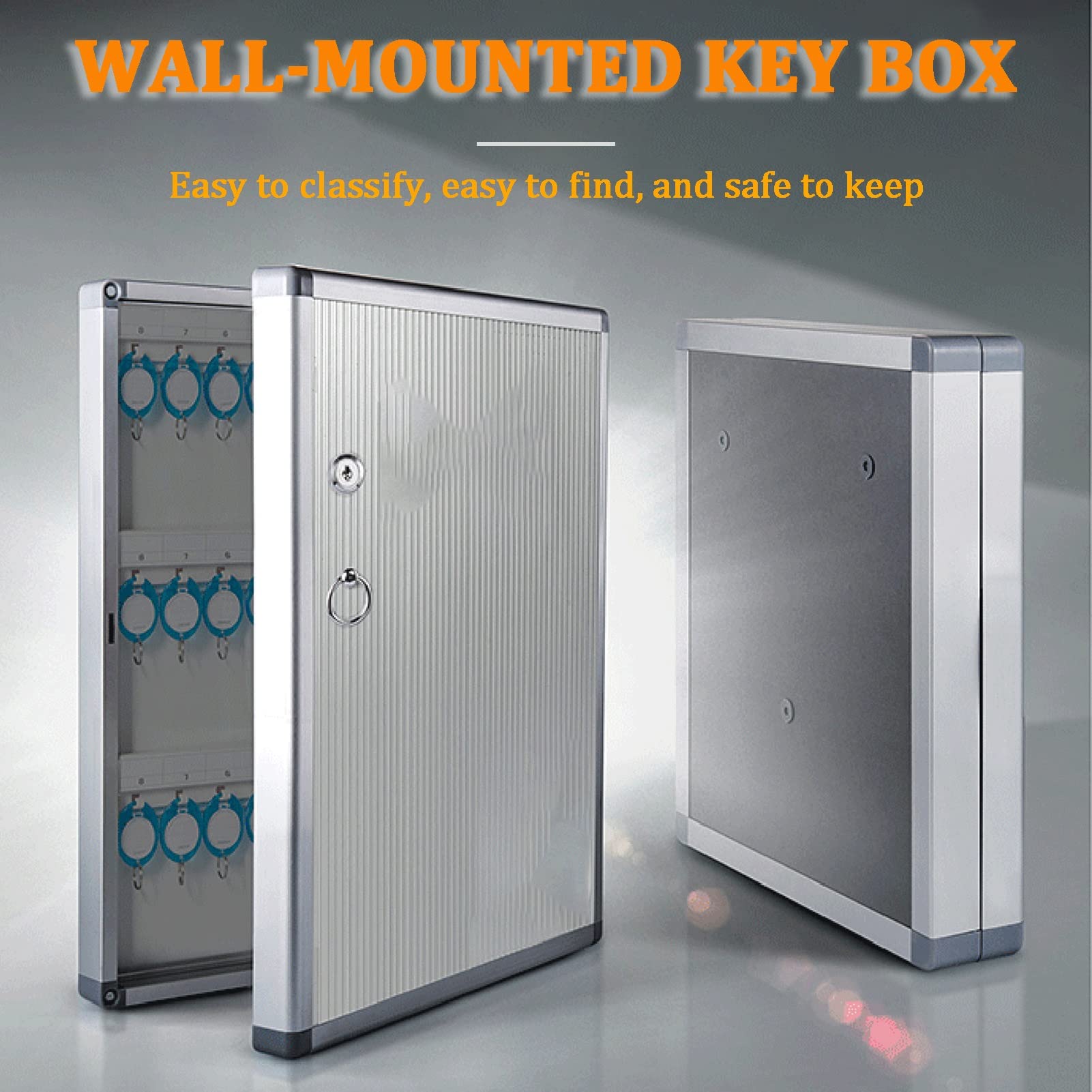 Armoire à clés Murale avec Crochets - Coffre à clés sécurisé pour Bureaux et hôtels - Rangement de clés Durable et Facile d'accès - Idéal pour Une Gestion sécurisée des clés