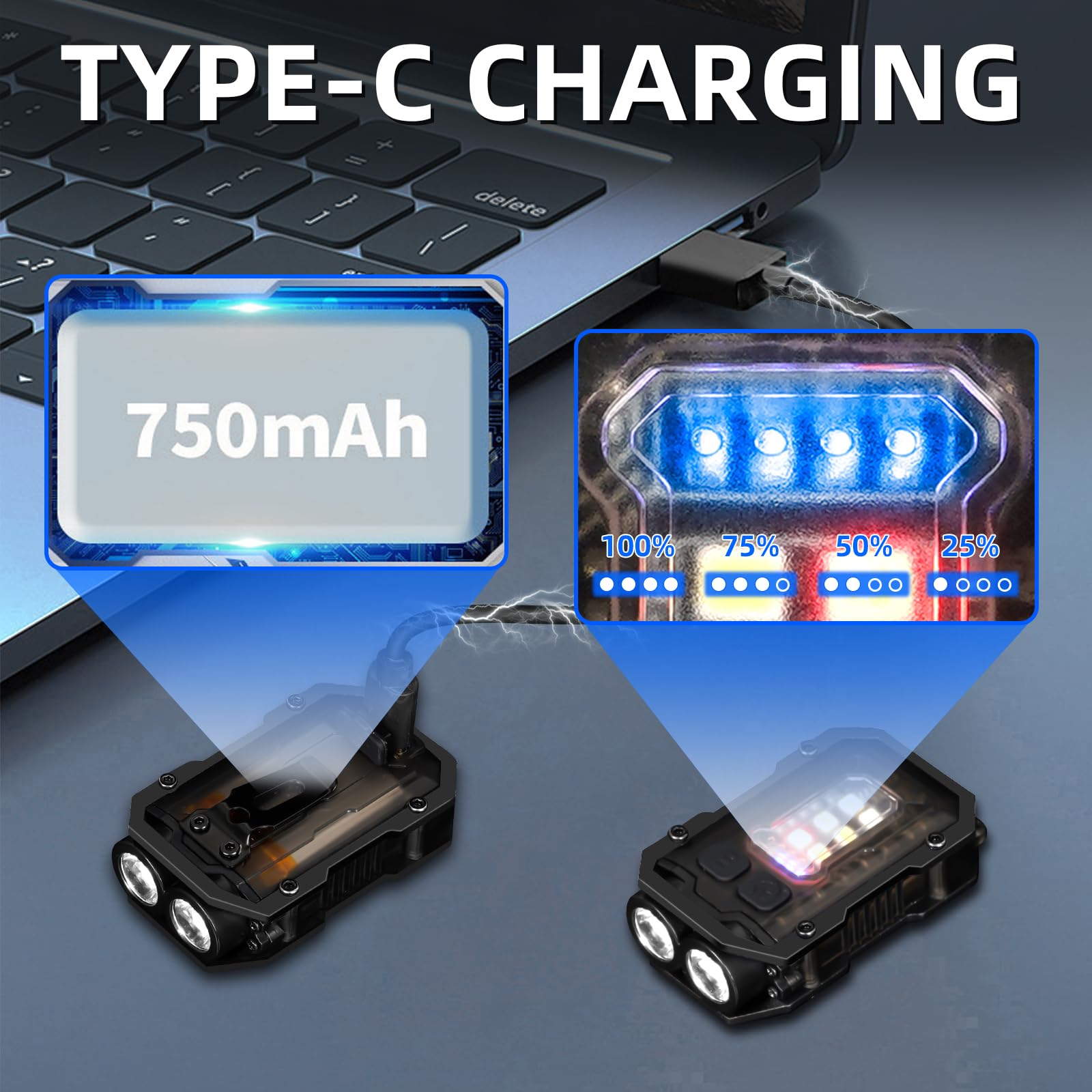 Torcia LED 1200 lm impermeabile,Mini lampada tascabile portatile con power bank,8 modalità,Ideale campeggio,escursionismo,emergenza (Nero) | Leroy Merlin