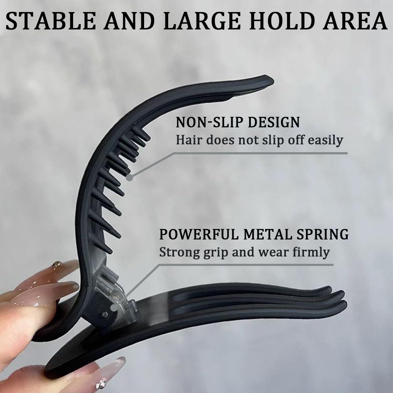 SYEYCW 8 Pcs Hair Claw Clips Women, 3 Styles Flat Hair Clips, Strong Hold Non-Slip Grip Hair Claws - Image 3