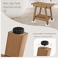 Vista 4 de LUE BONA HDPS - Taburete de ducha grande impermeable para ducha interior. Taburete de ducha con estante de almacenamiento y asa, asiento de ducha