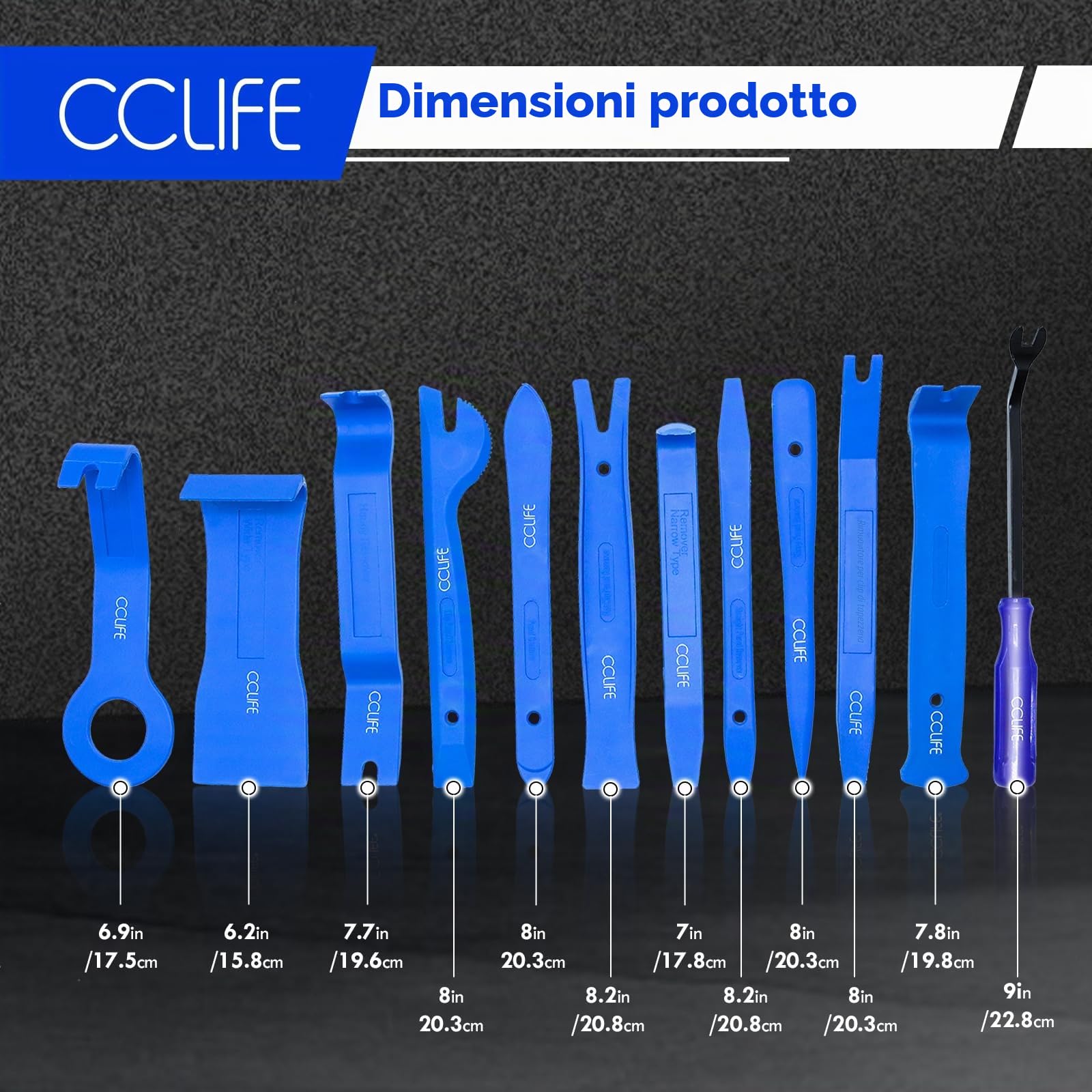 CCLIFE 12pcs Strumento di Rimozione Auto,Smontaggio Attrezzi, Removal Tool per Auto Porta Pannello, Radio