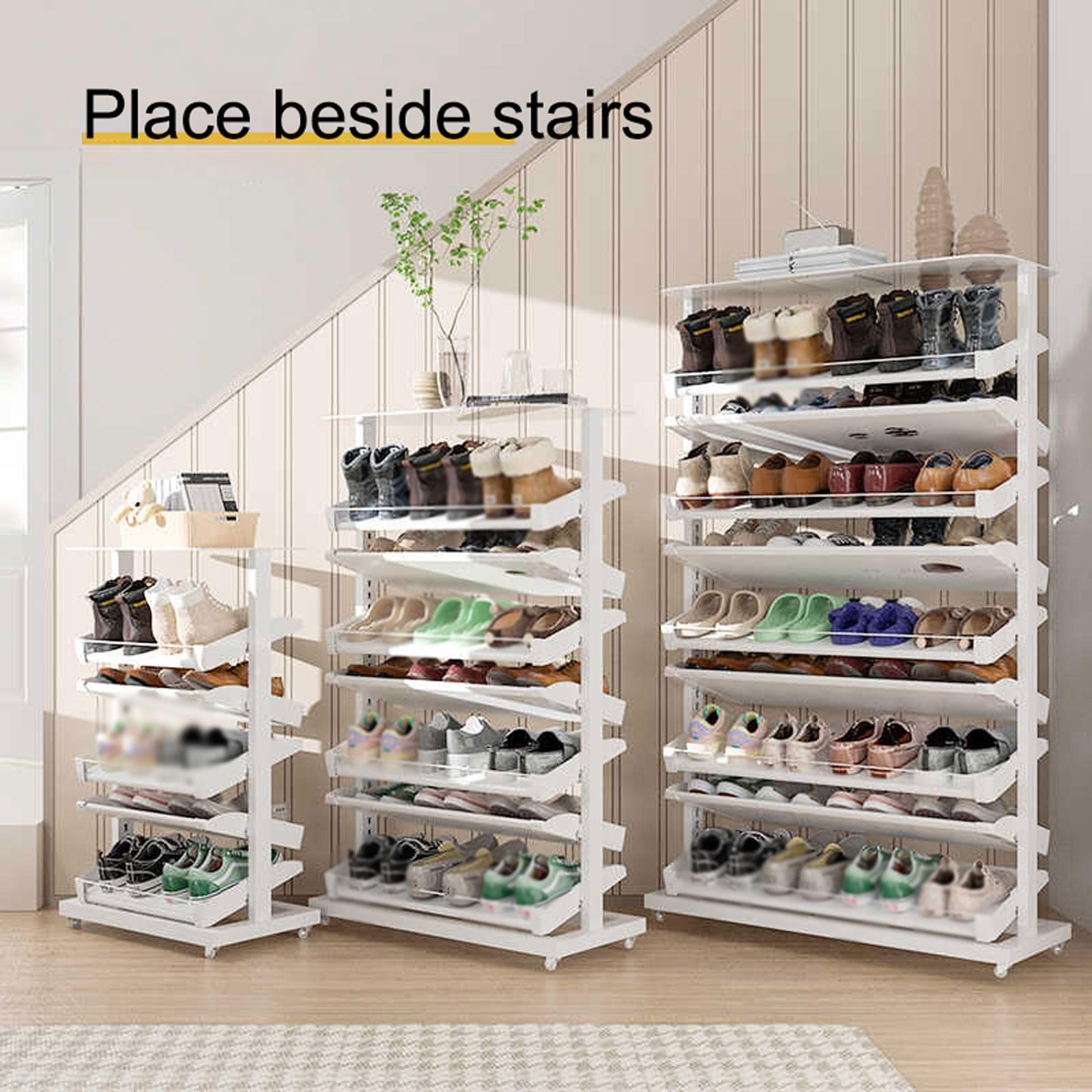JHDXL Schuhständer Vertikal, Organizer Platzsparend, Multifunktionale Schuhablage Schmal, Platzsparendes Regal Für Schuhaufbewahrung, Schuhschrank(48 * 111cm/18.9 * 43.7in)