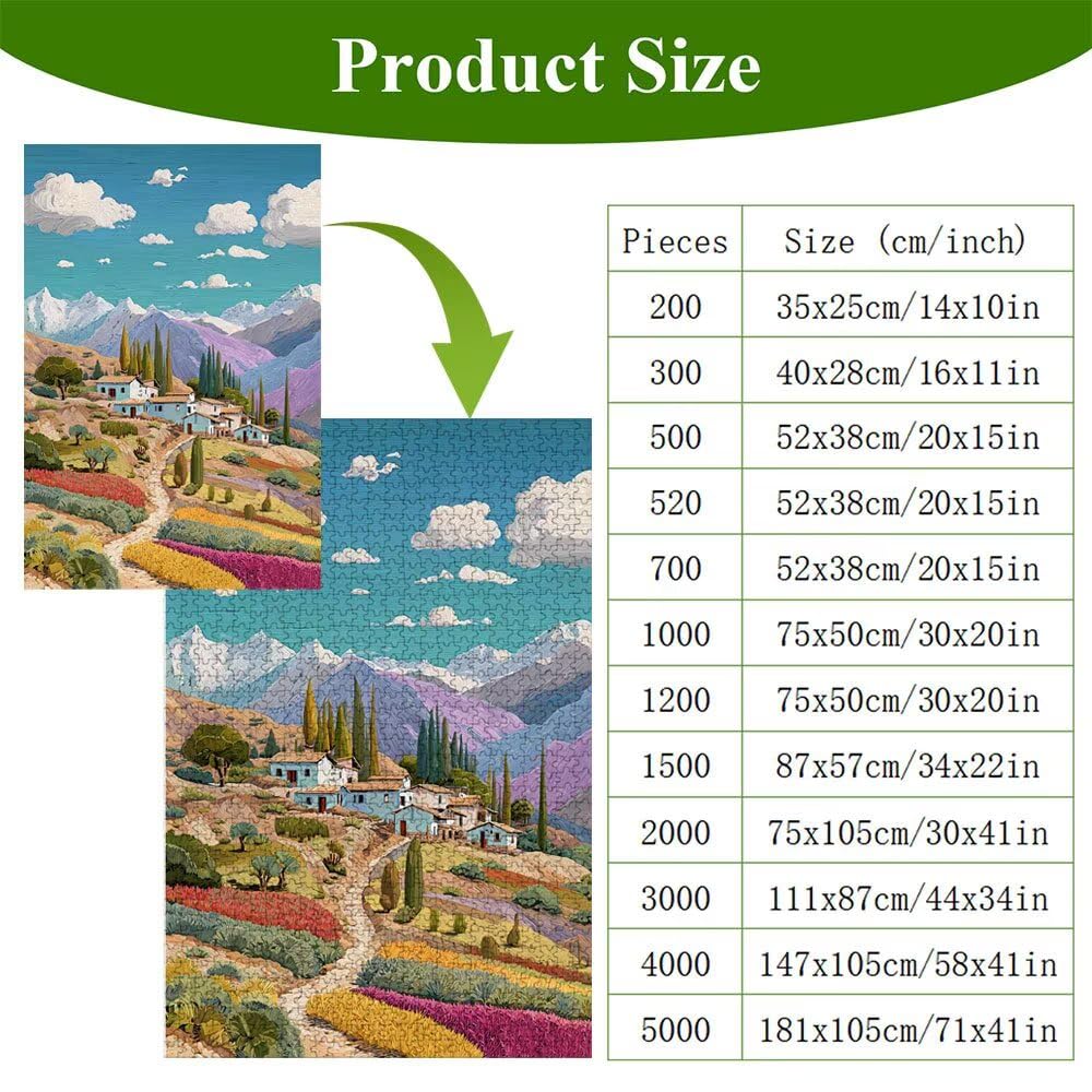 Puzzle 1200 Piezas Adultos Paisaje & Montaña, Rompecabezas con Letras Traseras y Póster, Pasatiempo Antiestrés, Decoración de Pared, Regalo Decorar Mujer Hombre 75 x 50 cm (14 Años +) P3#763