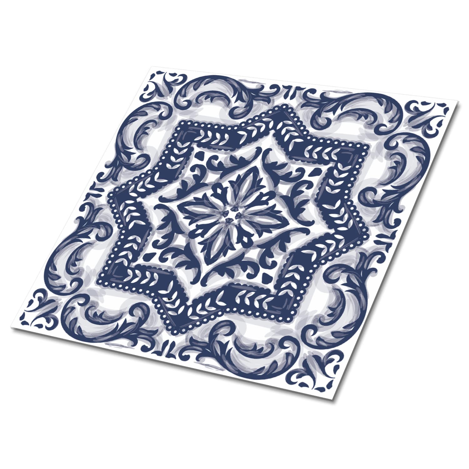 Crédence peel and stick motifs orientaux bleus pour une cuisine et salle de bains évasion