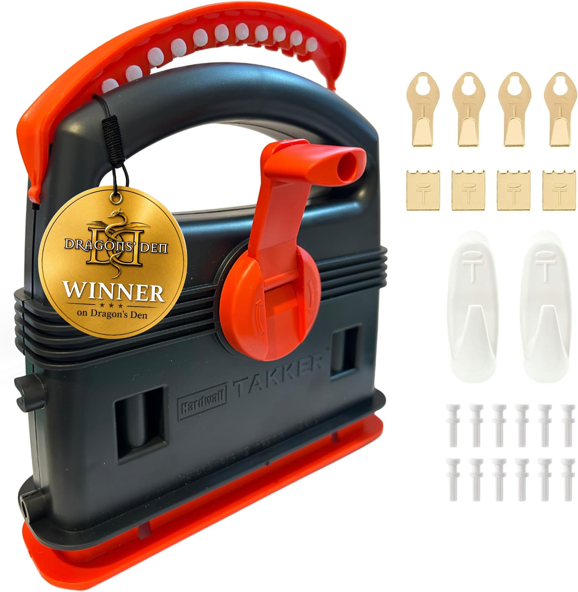 Takker Easy One-Step Hardwall Picture Frame Hanging Tool Kit & Refill Pack (Hardwall Takker Kit 35 Pieces)
