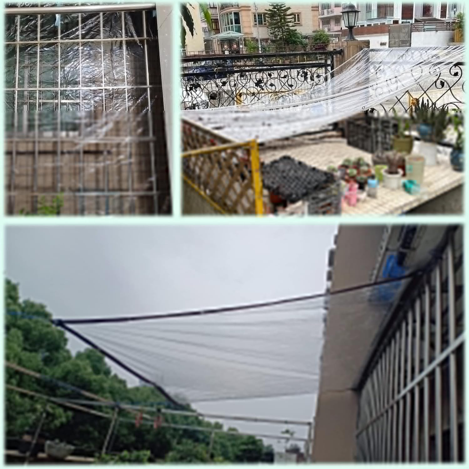 Bâche Transparente 2.7mx3m pour Pergola avec Œillets Extérieur imperméable, 420 g/m² Protection pour Mobilier de Jardin, Terrasse, Serre, Plantes - Personnalisable