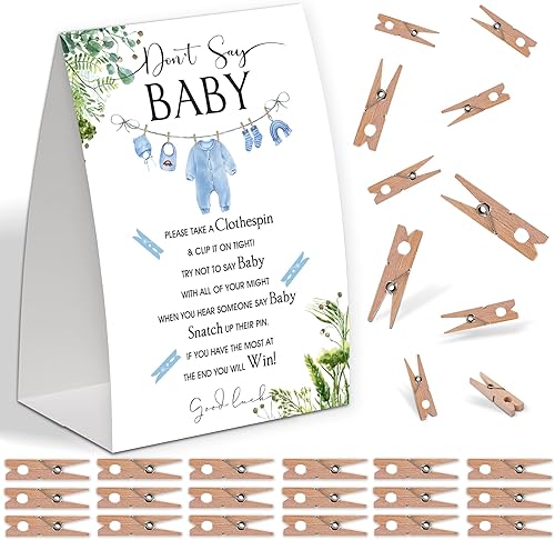 Decoraciones de ducha de vegetación, juego de baby shower, decoraciones de baby shower de género neutro, juego de pinzas de ropa pequeñas, ideas de