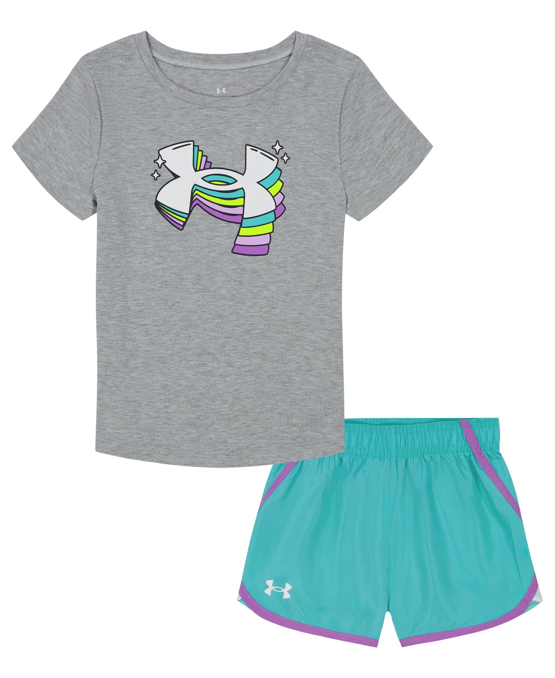 Under Armour Girl's 2-piece Short Sleeve Tee and Shorts Set
