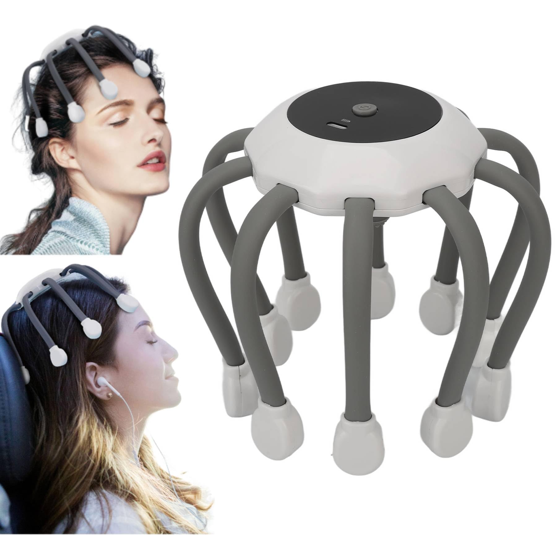 Octopus Head Massager Automatic Scalp Massager With 15 Vibrating Contacts, 5 Modes, Bluetooth Music, Wireless Head Massager Tool For Headache - View #8