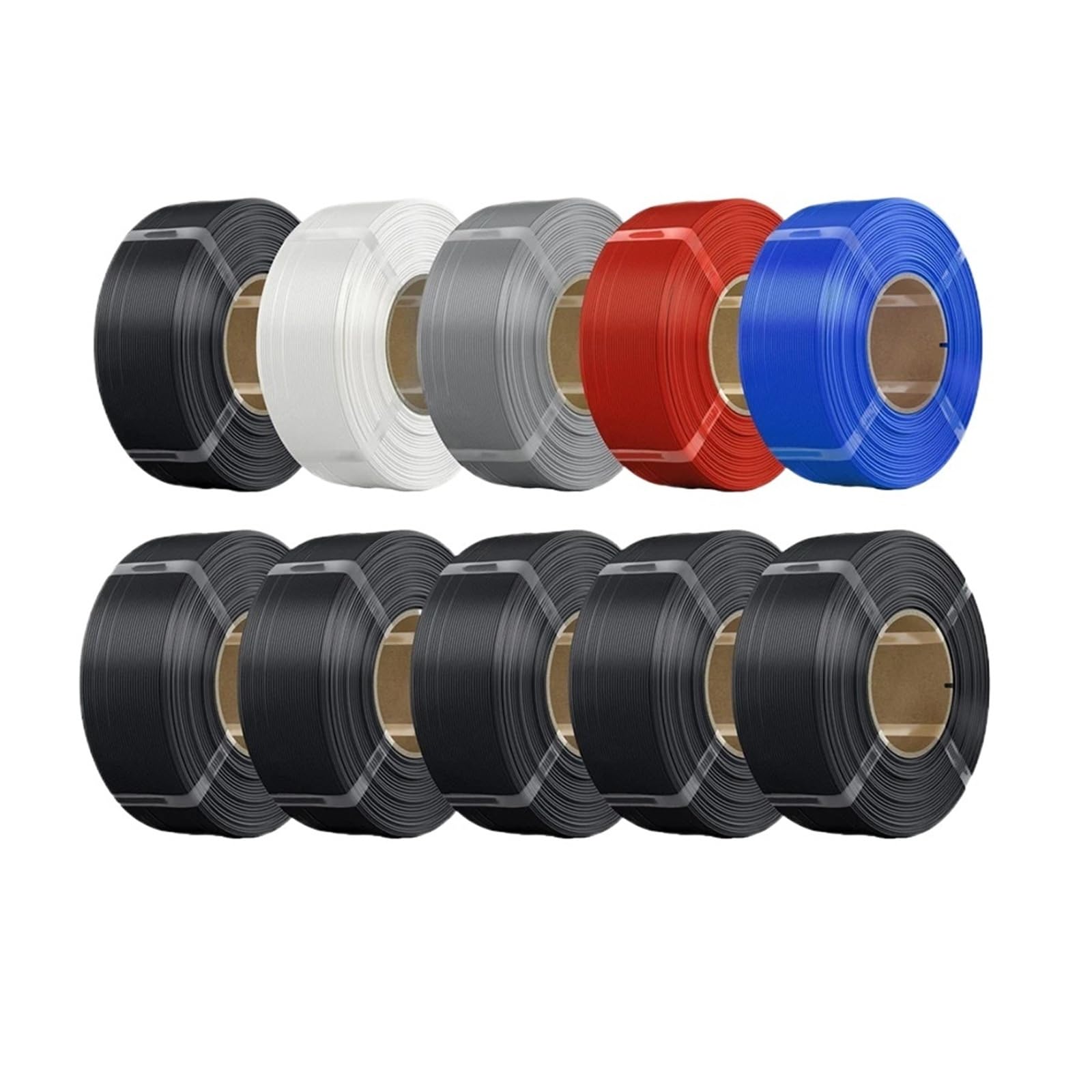 Compatible con filamento PLA KINGROON de 1,75 mm. | 10 recambios sin carrete de 1 kg, sin burbujas, aptos for sistemas reutilizables/sin carrete(Red 10KG)
