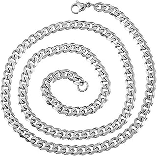 Stainless Steel Platinum Plated Anti-Rust Necklace for Men and Women - Silver, 60cm