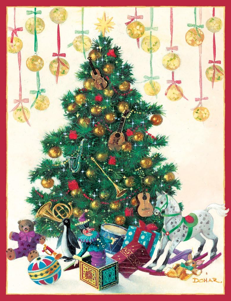 Entertaining with Caspari Christmas Cards, "Decorated Tree