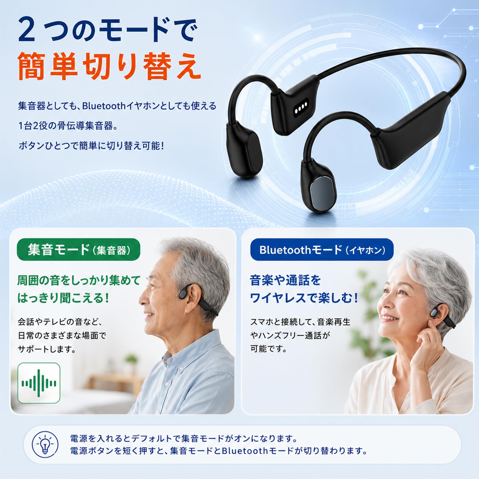 Amazon.co.jp: 集音器 骨伝導 イヤホン ワイヤレス 骨伝導集音器 集音