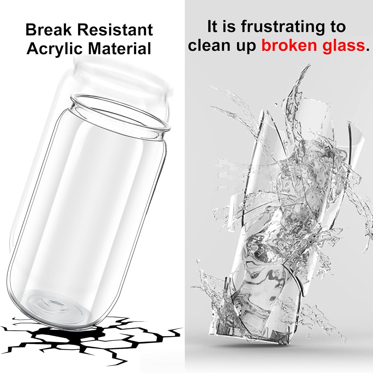 16 oz Clear Plastic Cups Reusable with Lids and Straws & DIY Sticker, 20Pack Acrylic Mason Jars Iced Coffee Drinking Glasses Cup for Park Picnic, Poolside, Party Giveaways - Image 4