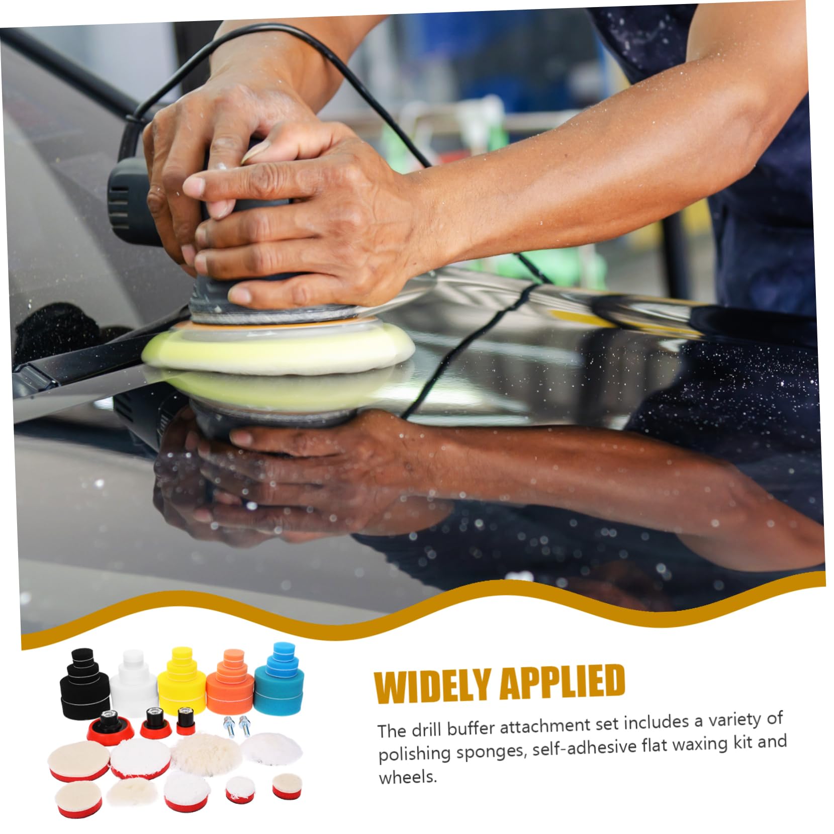 MAGICLULU Tampone Per Auto in Spugna Kit Di Ruote Lucidanti Per Trapano Accessorio Per e Ceratura Design Autoadesivo Per Applicazione Uniforme
