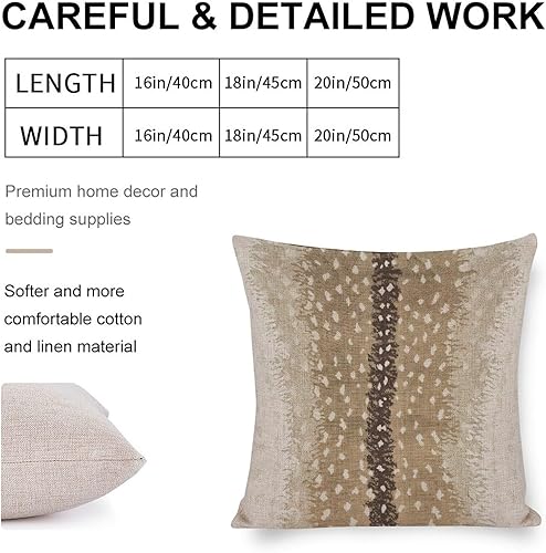 Miniatura 2 de Fundas de almohada de antílope, cuadradas, con estampado de antílopes de animales dorados, blancos y dorados, fundas decorativas de lino de 20 x 20