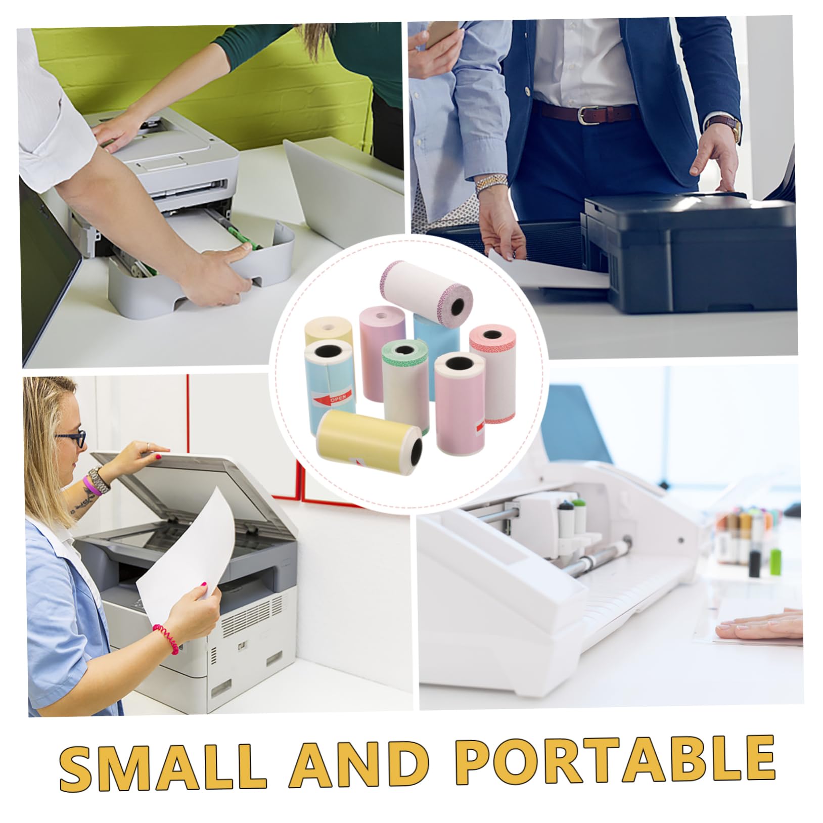 Housoutil 5 Set Etichette Termiche Adesive Autoadesive Per Termica Impermeabili E Resistenti Oli Compatibili Con Mini Stampanti Per Ufficio E Domestico 9 * 5