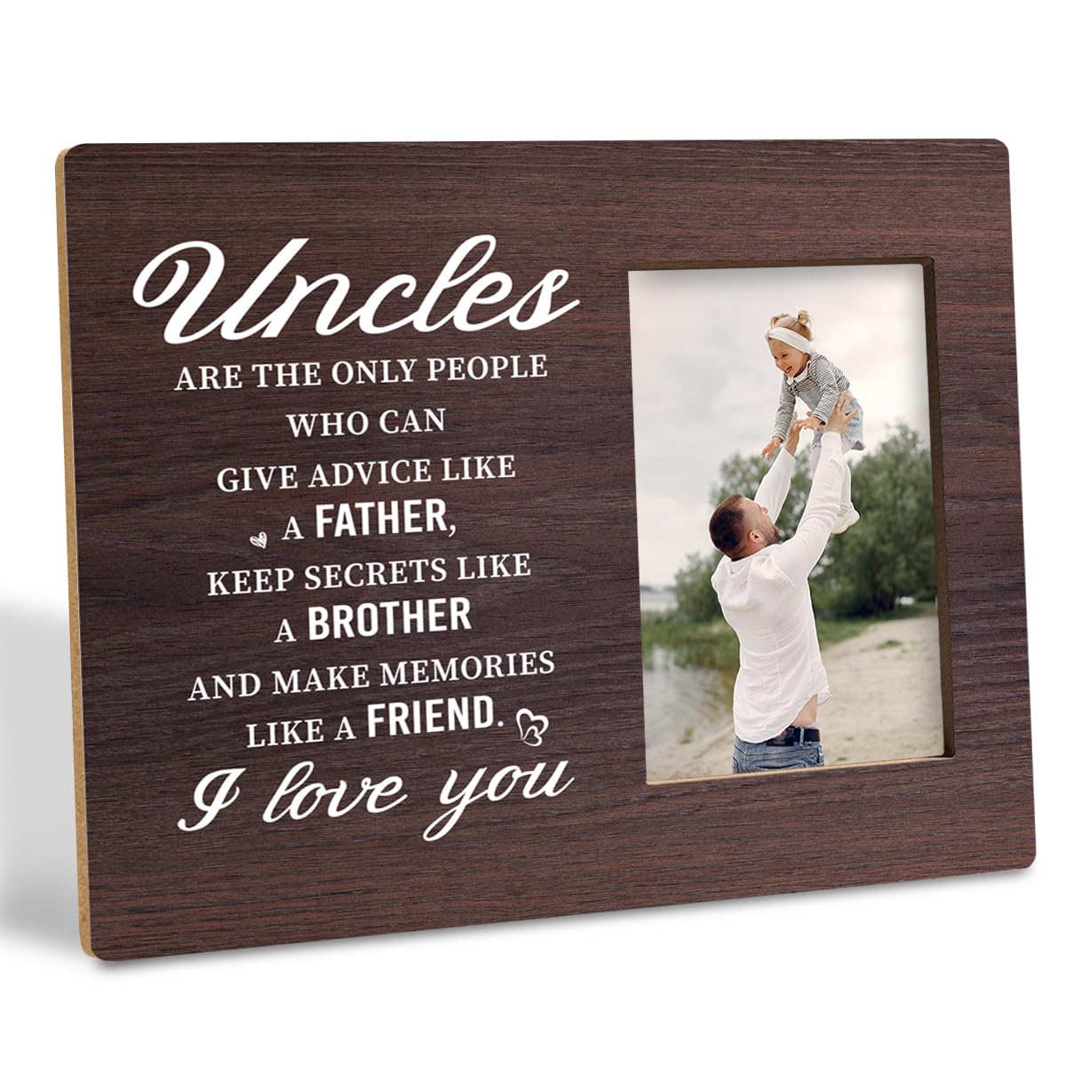 Cadeau anniversaire oncle original : cadre photo en bois de ses neveux