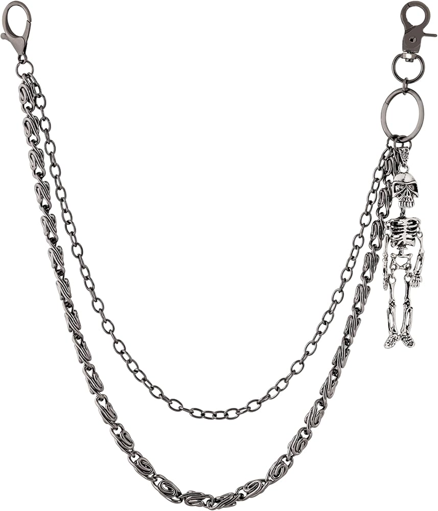 Amazon.com: Sacina Goth Punk Layered Skull Skeleton Pants Chain