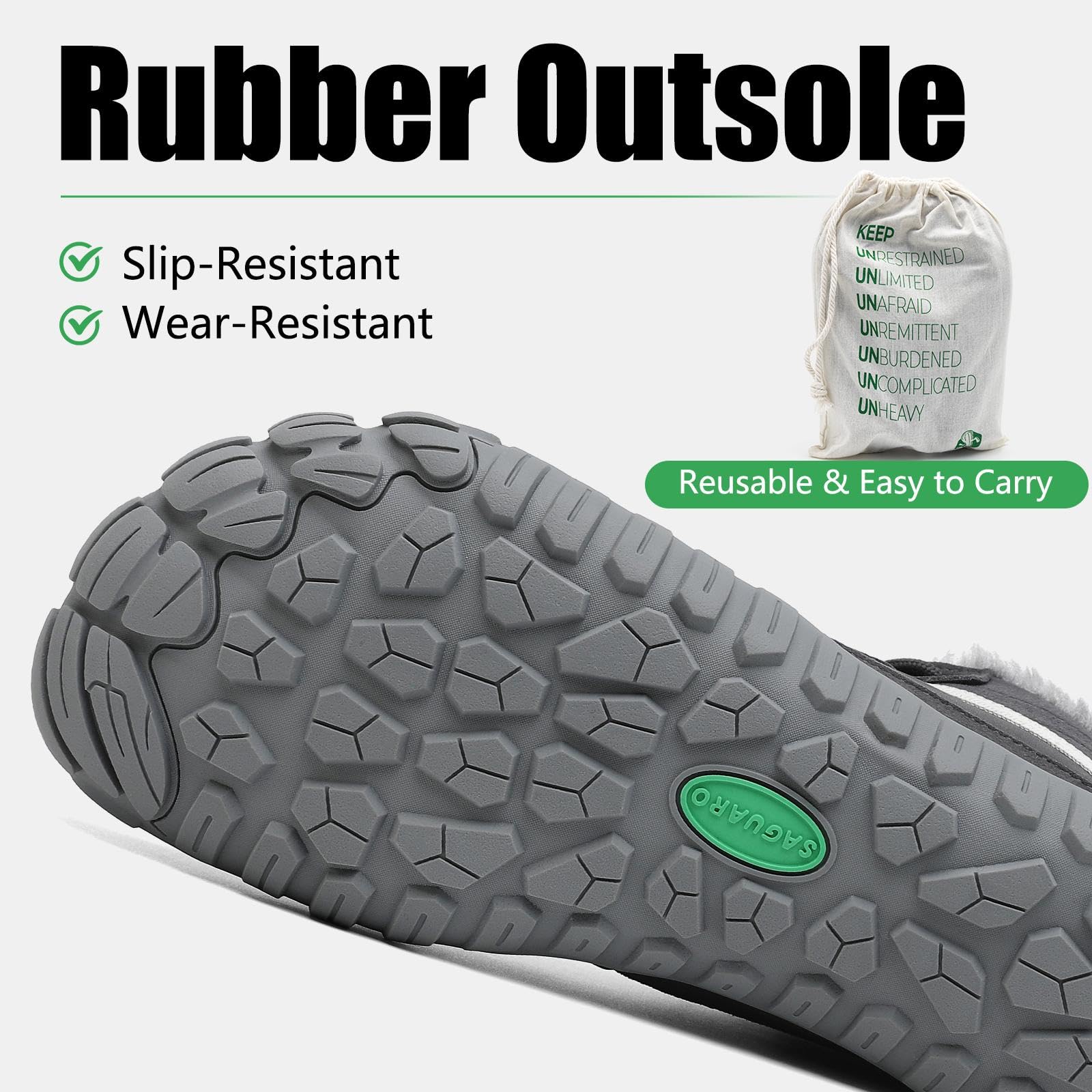 SAGUARO Barefoot Stivali Invernali Impermeabile Uomo Caldo Scarpe Inverno Donna Trekking Sneaker Outdoor Impermeabile