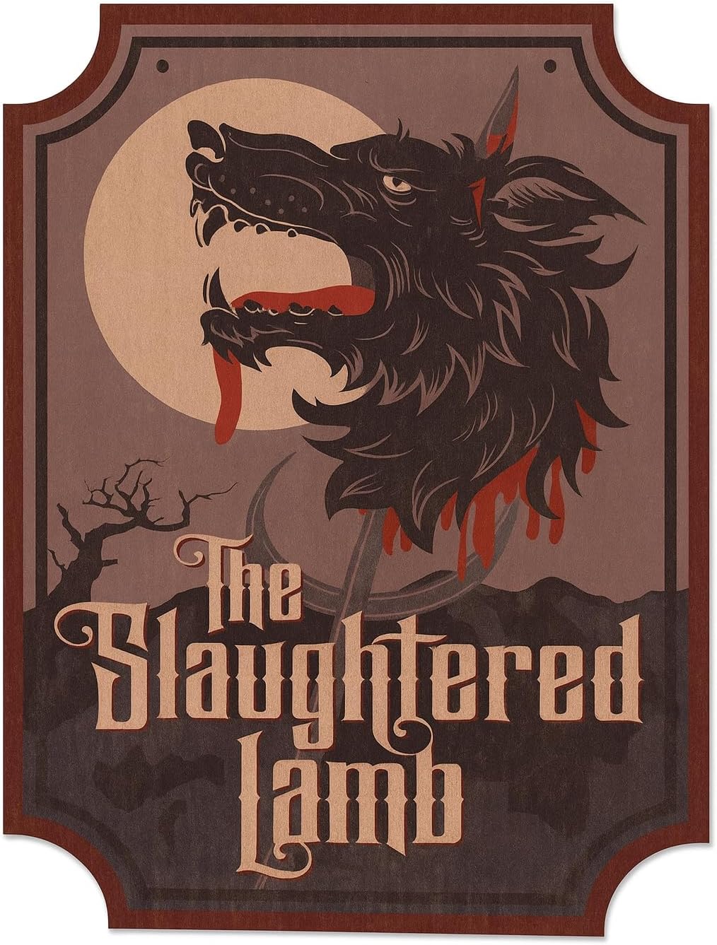 Large Slaughtered Lamb Sign with UV Ink Printed Extra Detail Contour Business Logo Wood