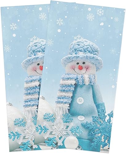 Miniatura 1 de Toallas de cocina de muñeco de nieve de Navidad, toallas de cocina de copo de nieve de invierno, toallas de mano de Navidad, decoración de cocina,