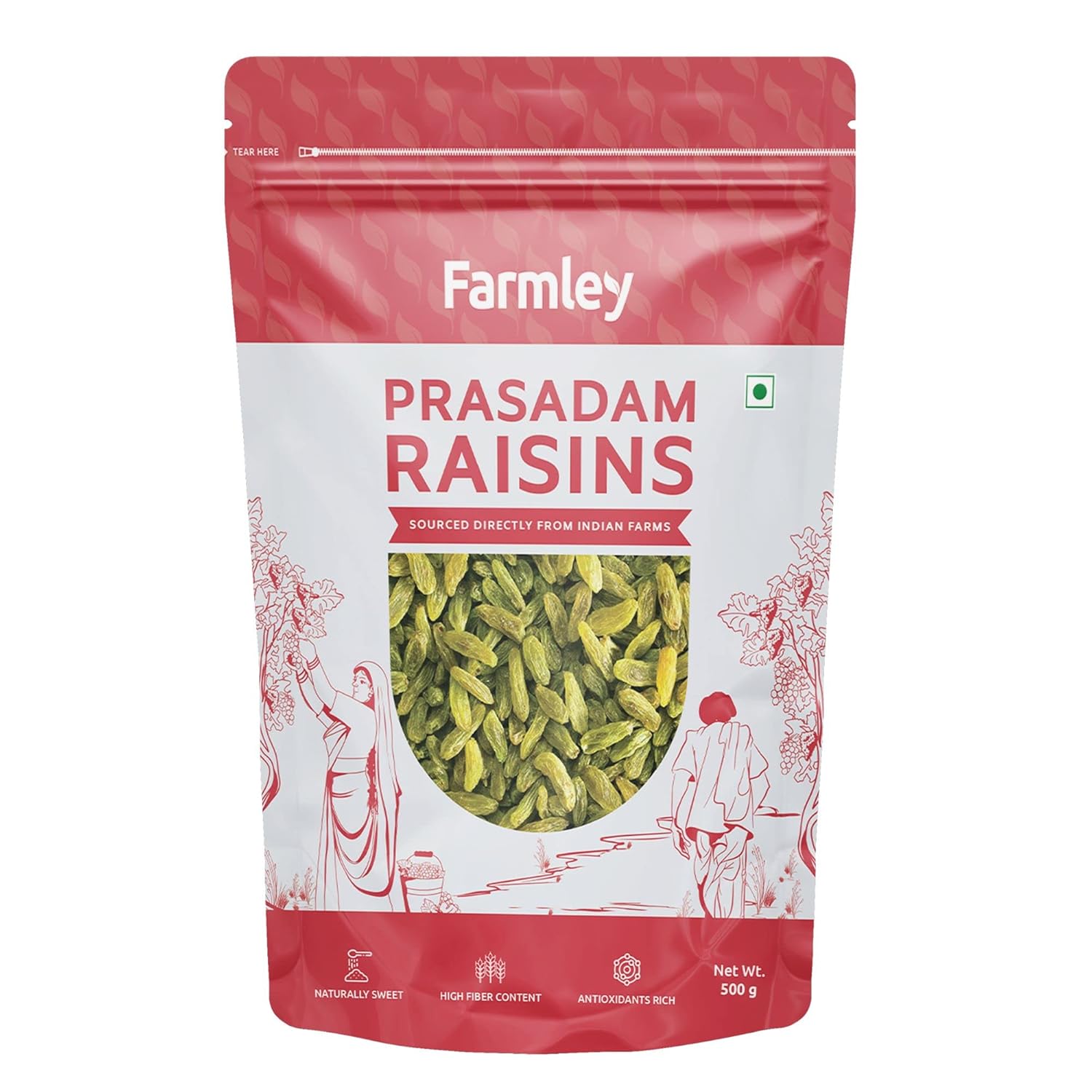 Farmley Prasadam Raisins (Kishmish) 500g Dry fruit Healthy snacks
