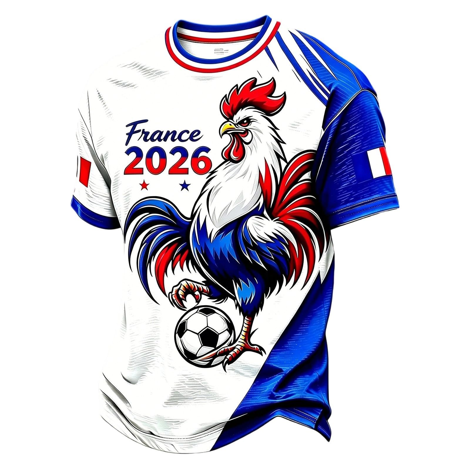 Maillot Femme France 2026, T-Shirt Fan Équipe de France Football