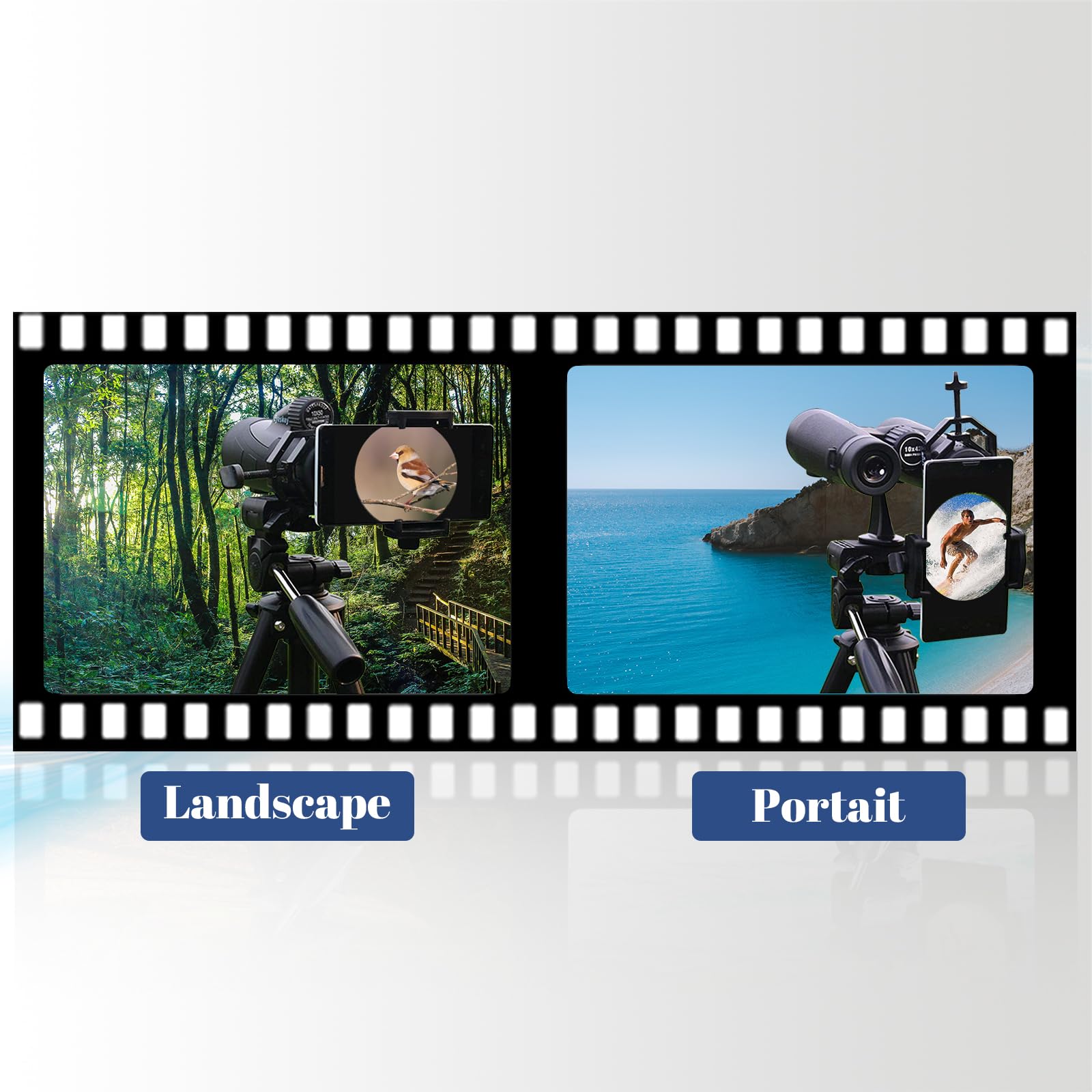 Support Universel et Adaptateur pour Smartphone, Compatible avec Jumelles, Longue-Vue, télescope, pour Observation de la Nature, télescope astronomique, pour enregistrer Le Monde