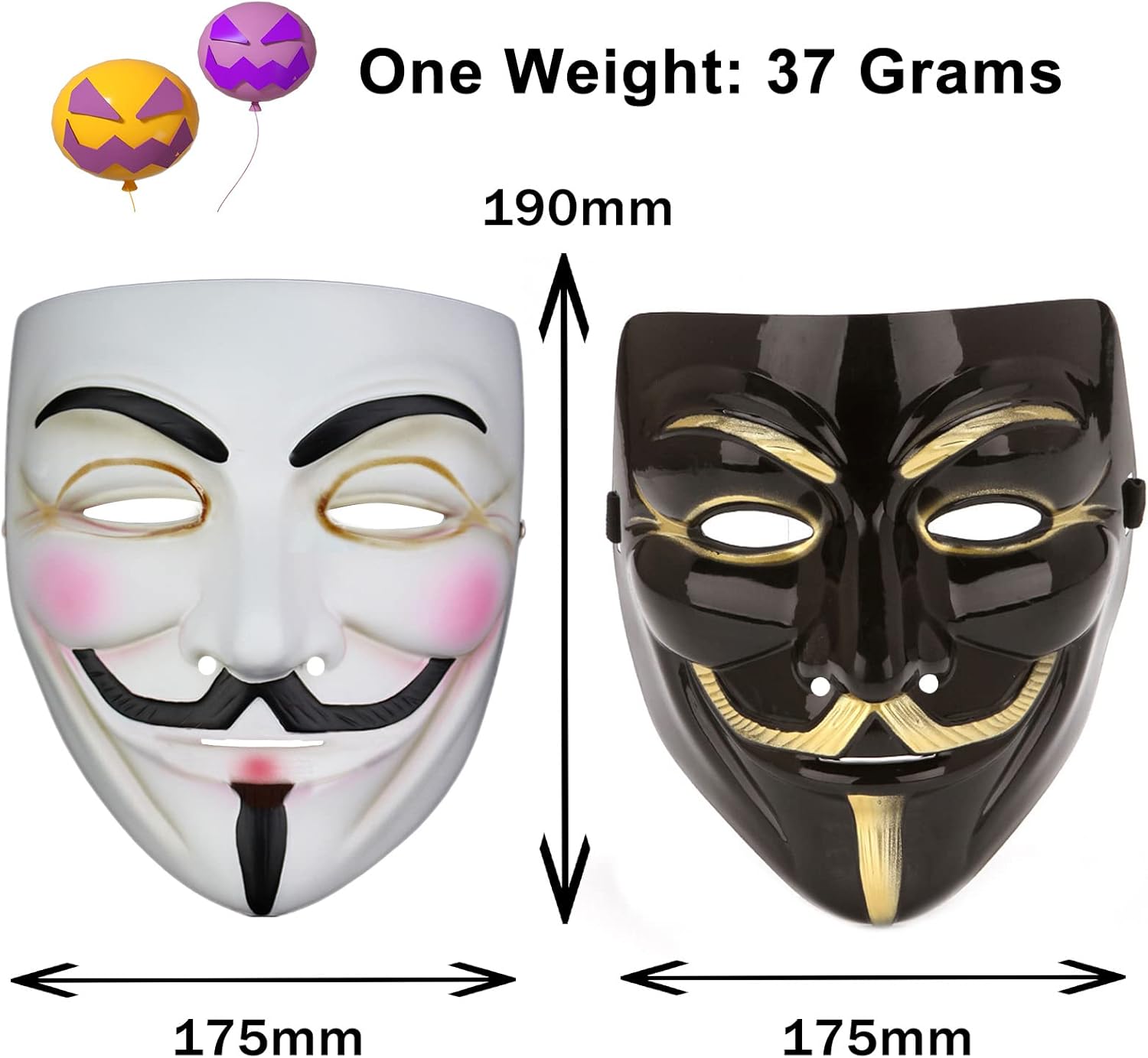 ENAIAH Game Master Maske Guy, 2 Stück Hacker Masken V für Vendetta Guy