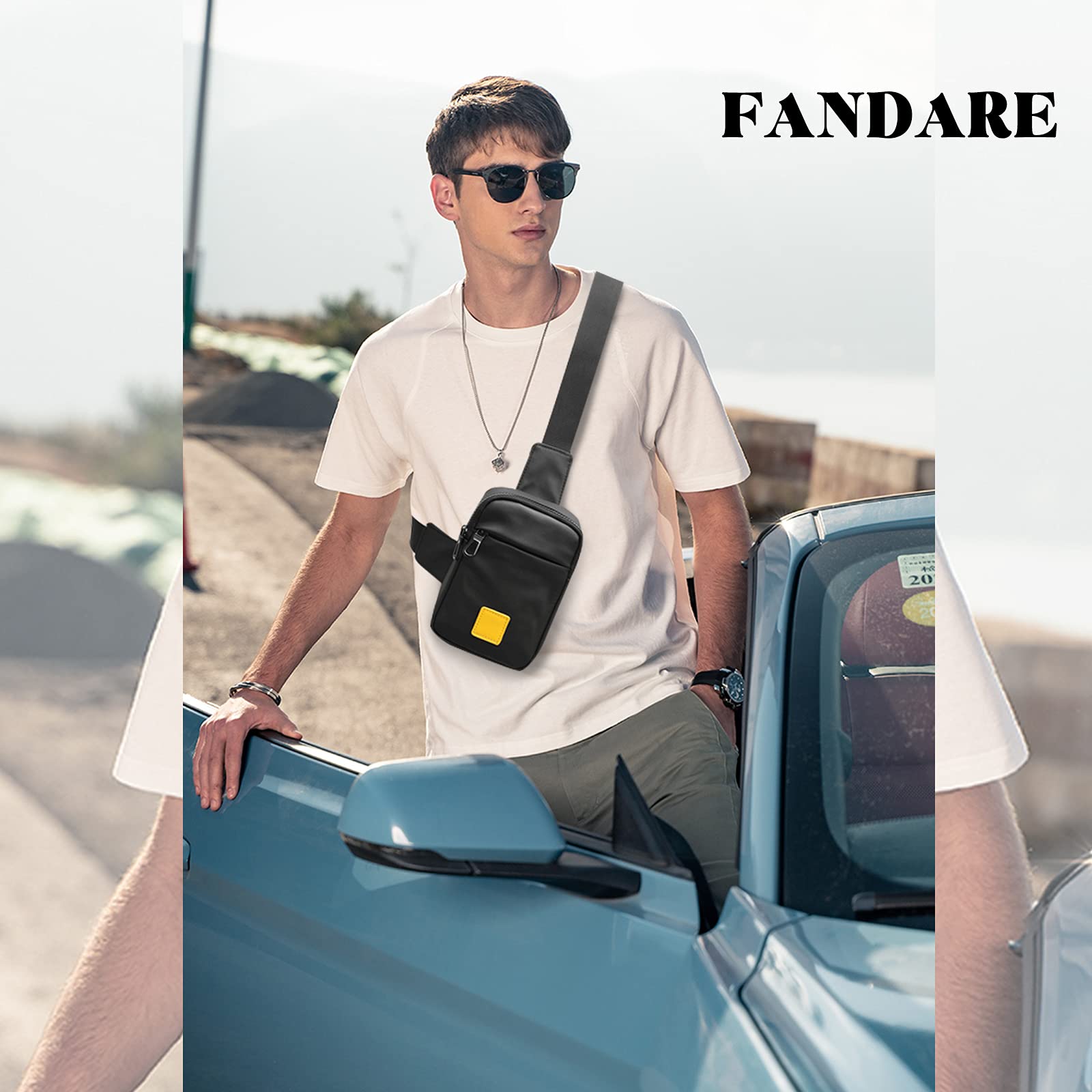 FANDARE Borsello Uomo Tracolla Zaino Monospalla Borsa a tracolla Borsa a Spalla Sling Bag per Scuola Outdoor Sportiva Ciclismo Viaggio Hiking Camping Crossbody Daypacks