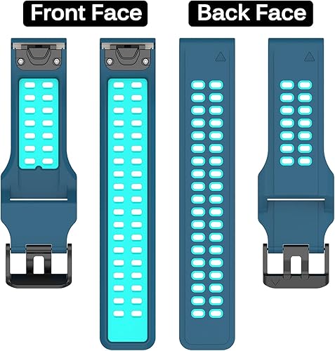 Miniatura 5 de Miimall Correa de repuesto compatible con Garmin Fenix 7, 0.866in de ancho, de silicona suave, impermeable, deportiva para Garmin Fenix 77 Solar7