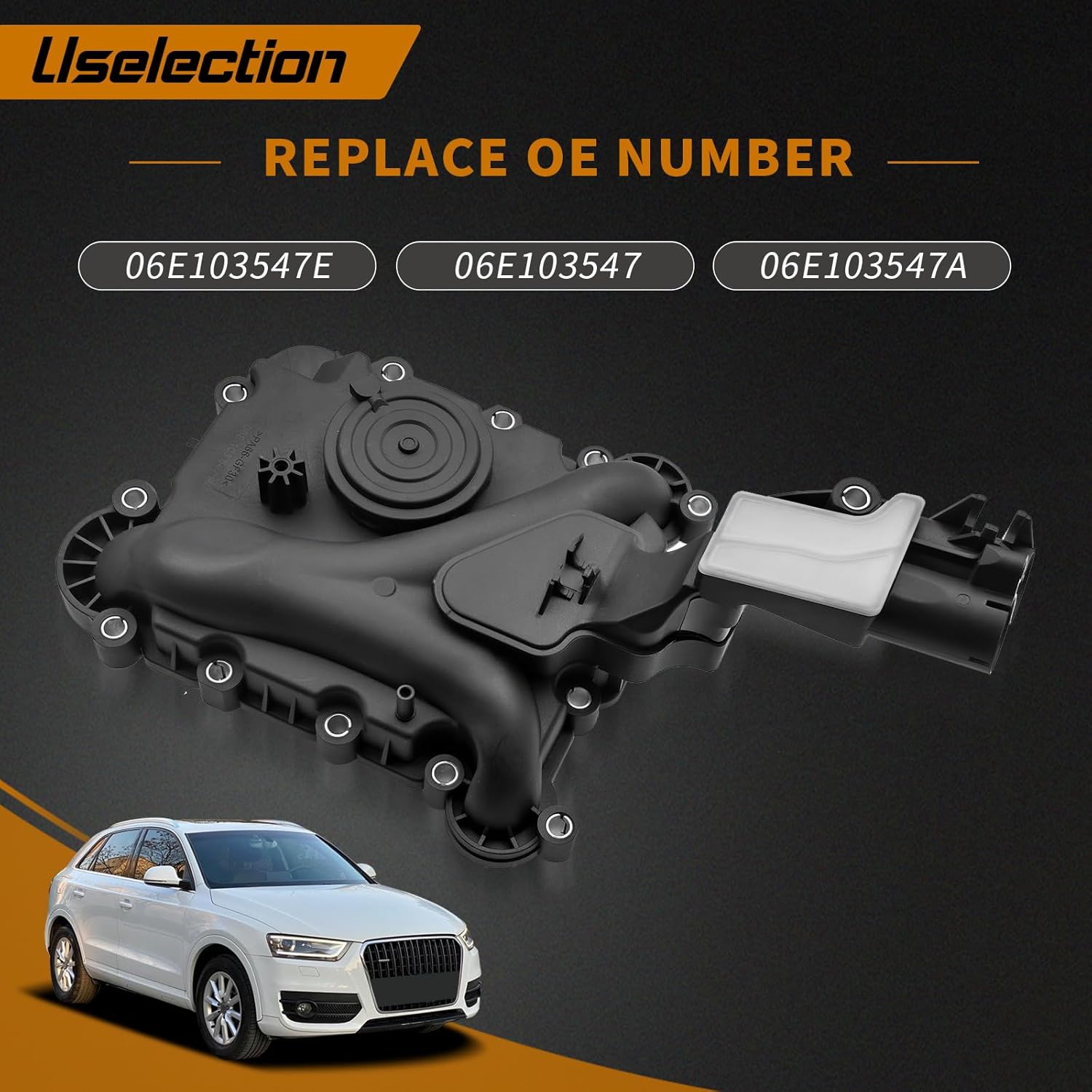 06E103547 Upgraded Engine Crankcase Vent Valve Fits A4 A5 Q5 A6 A8 3L 3.2L 2005-2017, Oil Separator Replaces # 06E103547E 06E103547G 06E103547P