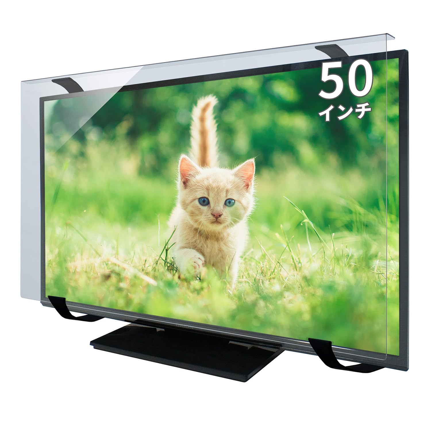 Amazon | MMK 液晶テレビ保護パネル クリア リーズナブル 固定ベルト付
