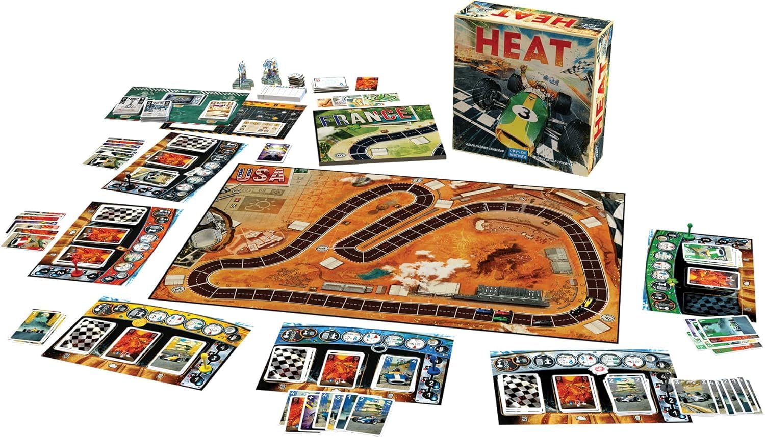Asmodee - Heat - Jeu de Stratégie de Course Automobile - Jeu de Société