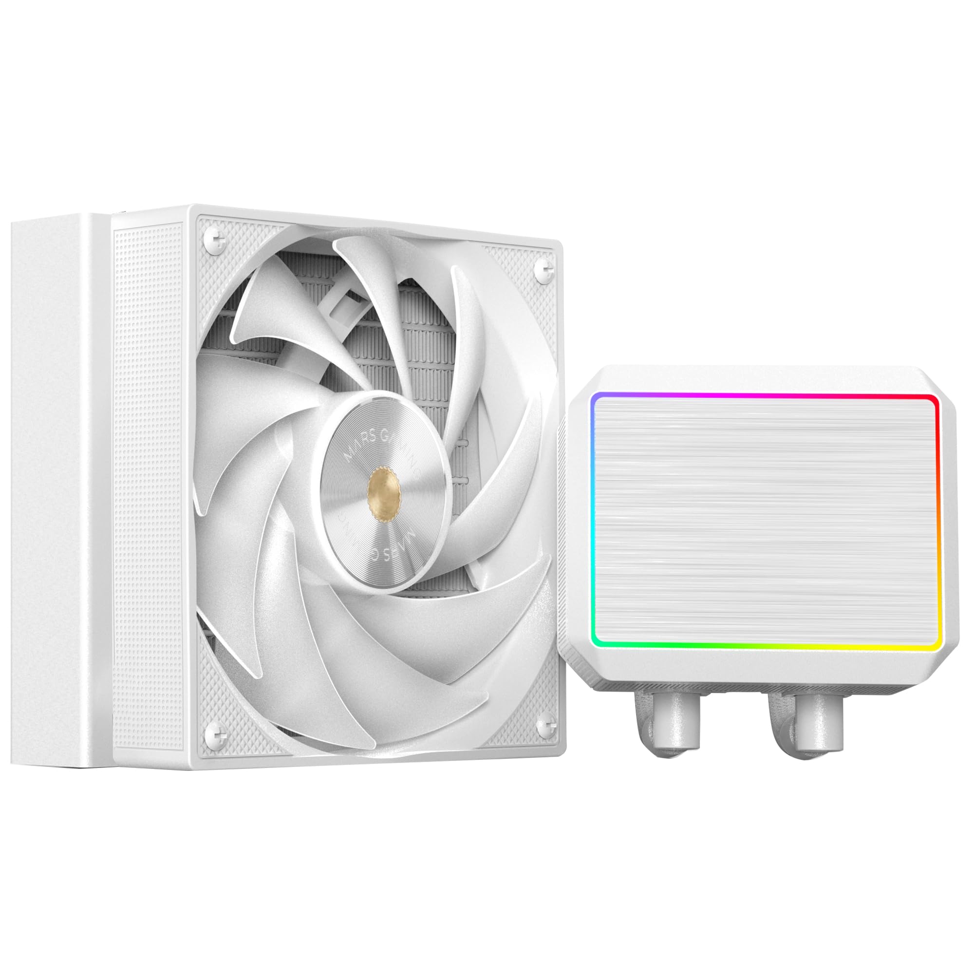 Mars Gaming ML-PROII120 Raffreddamento Liquido AIO 300W TDP, Pompa 4ª Gen Opti-Chamber Base in Rame e Microcanali, 1x Ventola 120mm FDB, Blocco in Alluminio Spazzolato con FRGB Lineare, Bianco